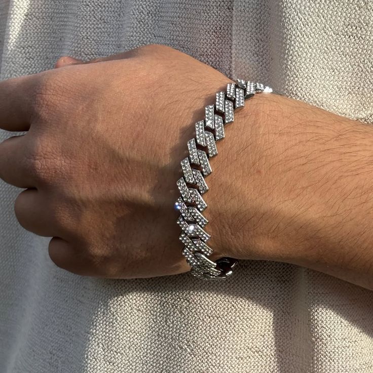 Cuban Link Chain Silver Bracelet