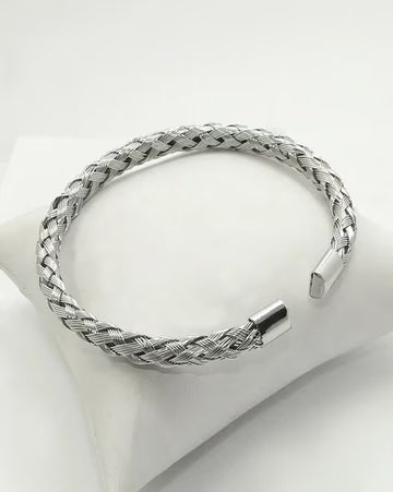 Crosslink Open Cuff Bracelet - Silver for Men