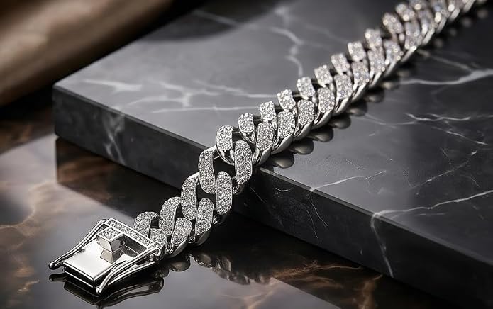 Cuban Link Chain Silver Bracelet