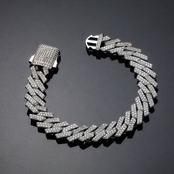 Cuban Link Chain Silver Bracelet