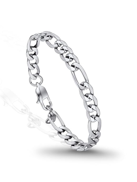 Silver Figaro Chain Bracelet