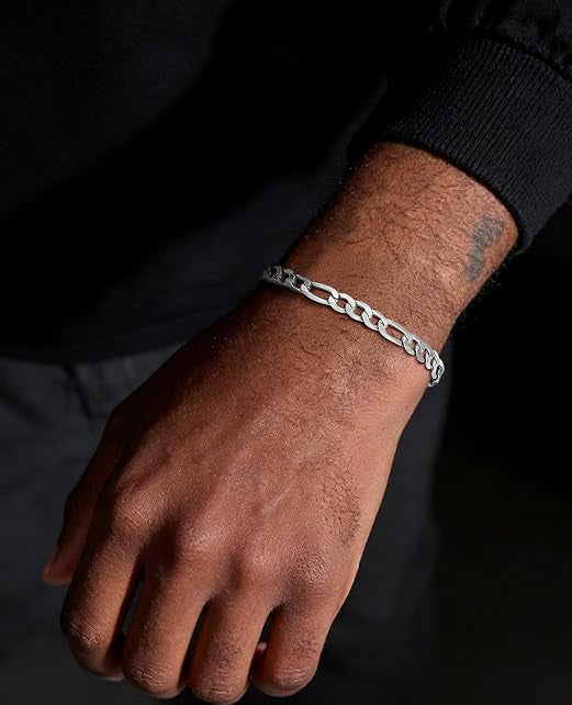 Silver Figaro Chain Bracelet