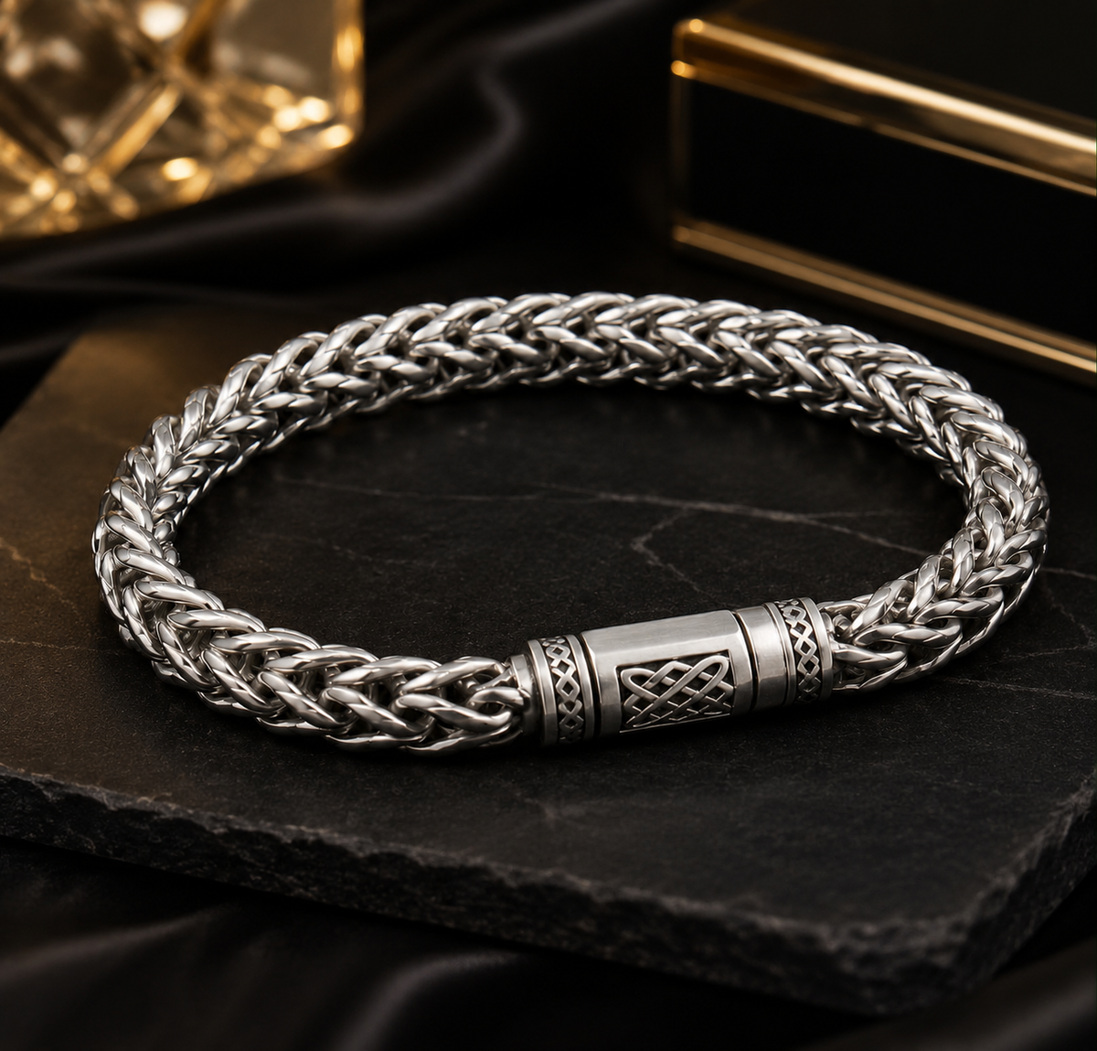 Silver Braided Byzantine Bracelet