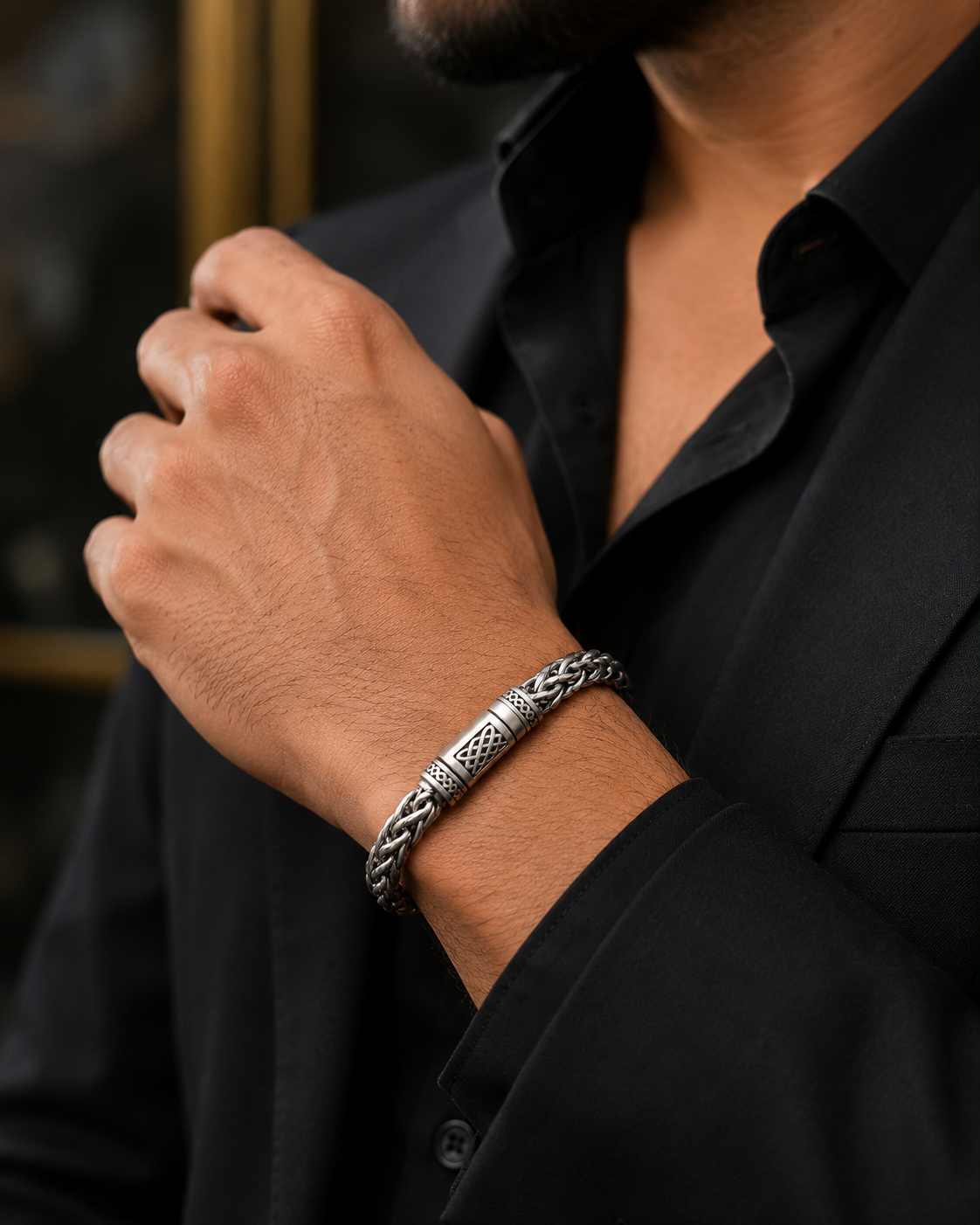 Silver Braided Byzantine Bracelet