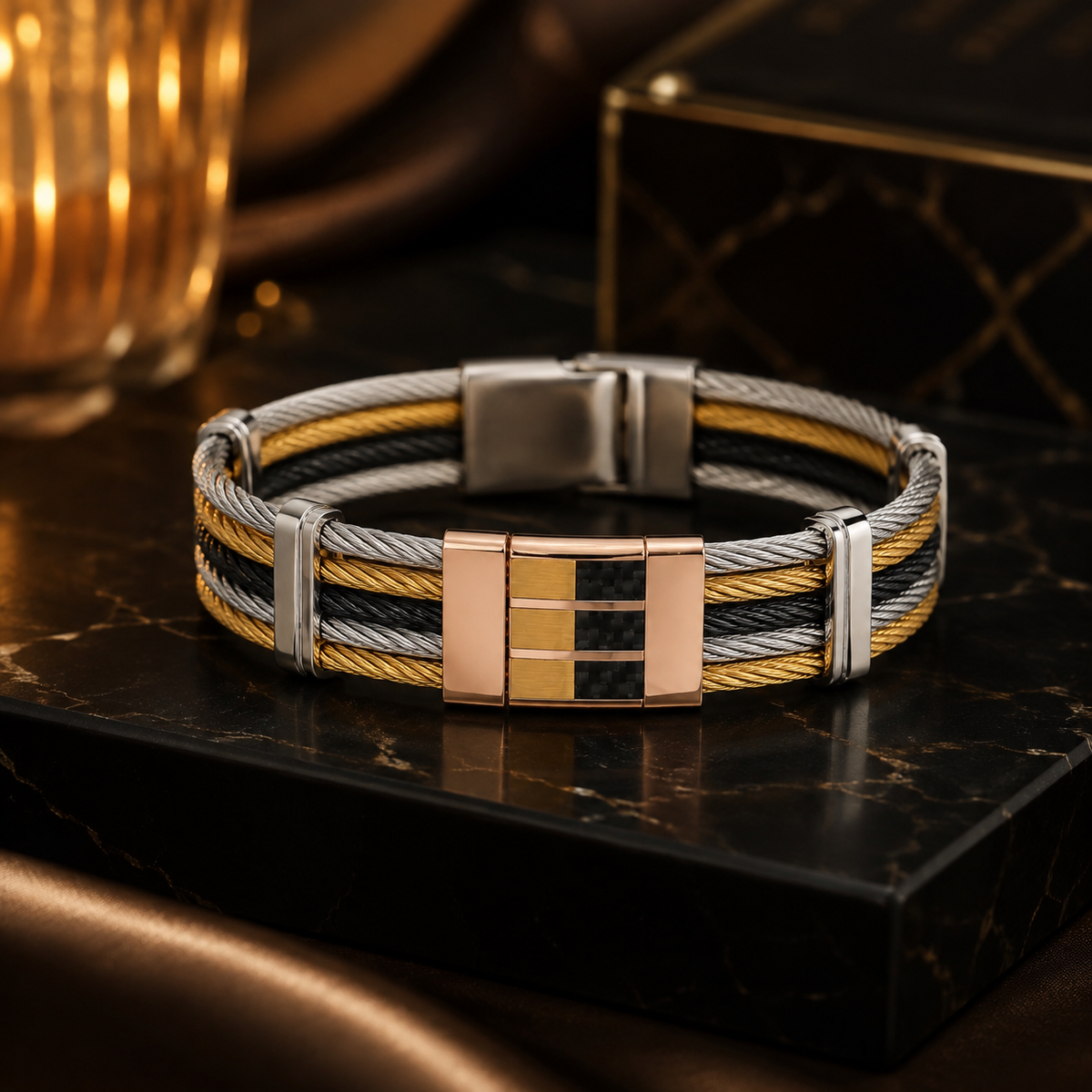 Multicolor Cable Bracelet for Men
