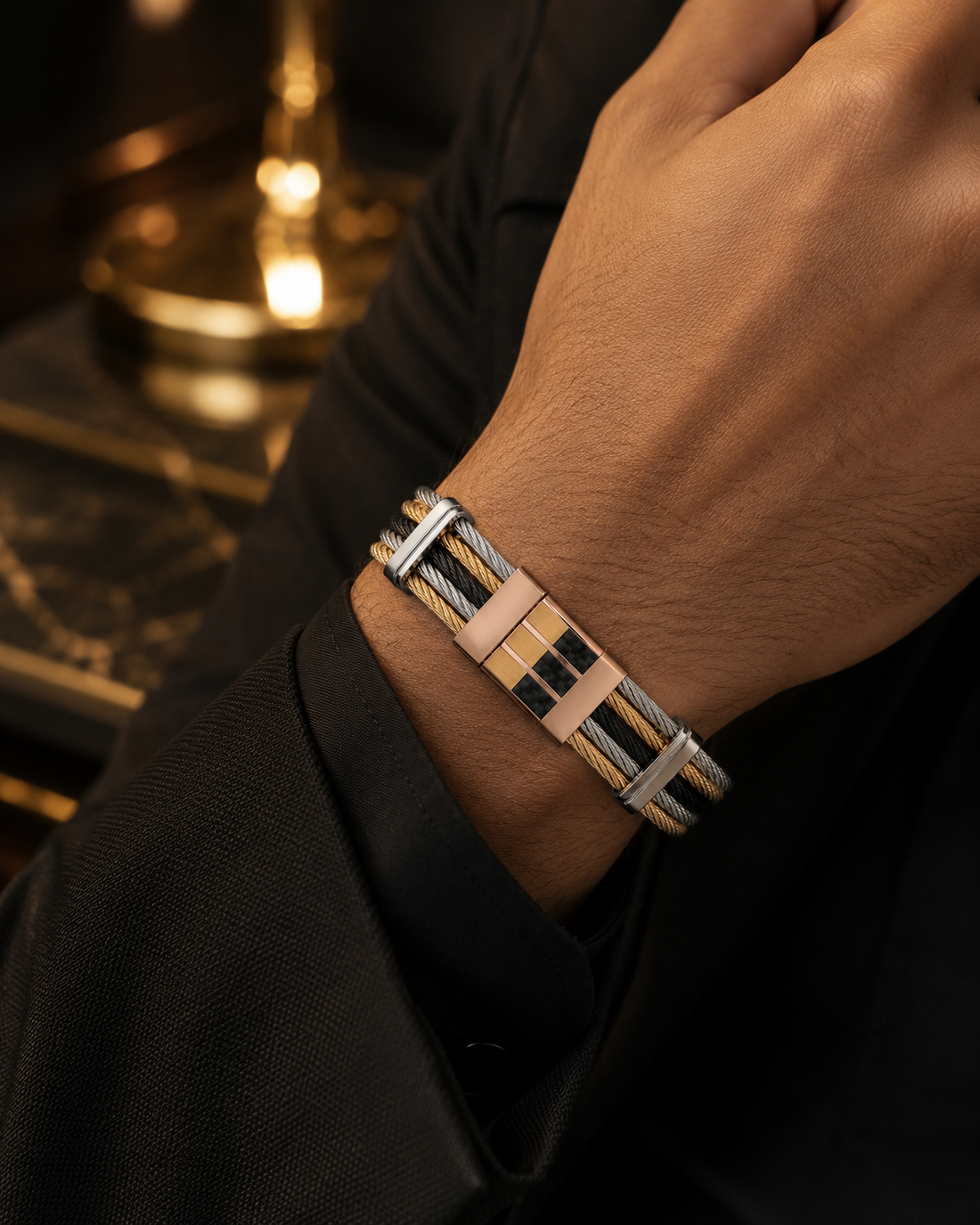 Multicolor Cable Bracelet for Men