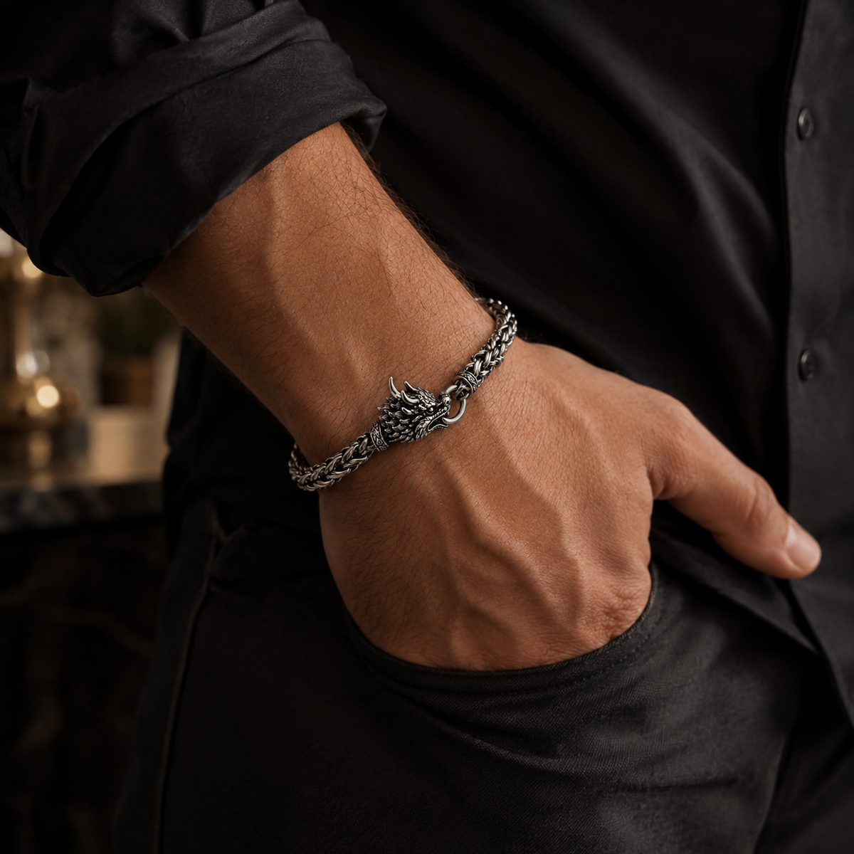 Dragon Forge Silver Bracelet