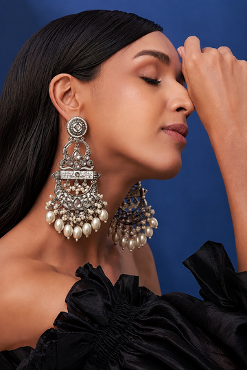 Royal Pearl Chandbali Earrings