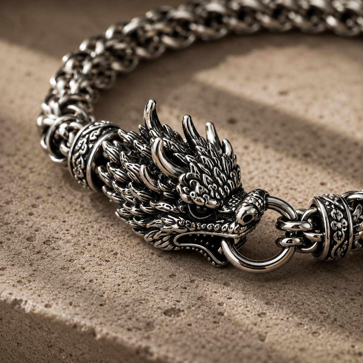 Dragon Forge Silver Bracelet