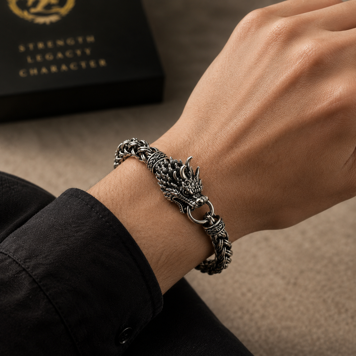 Dragon Forge Silver Bracelet