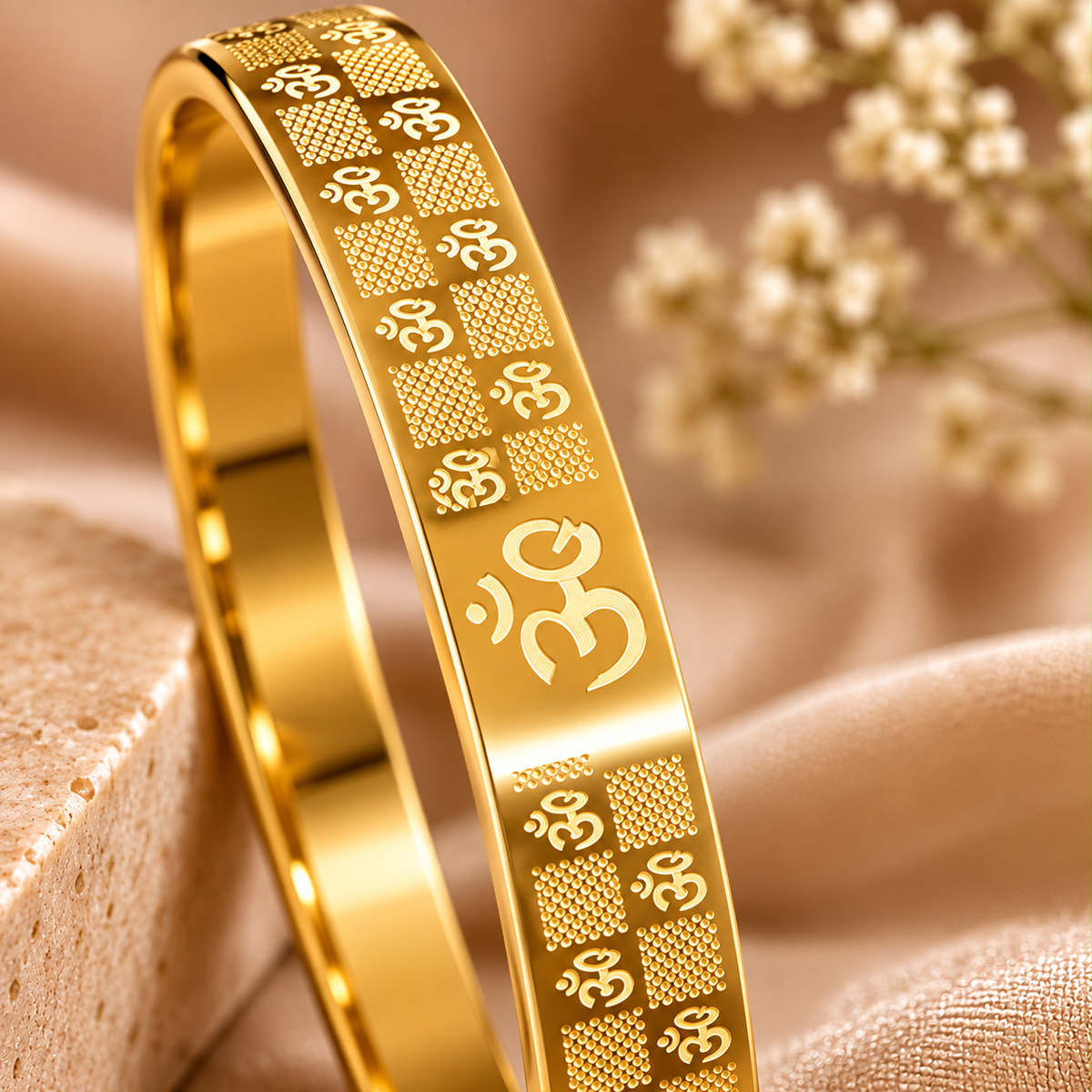 Men’s Om Engraved Kada Bracelet