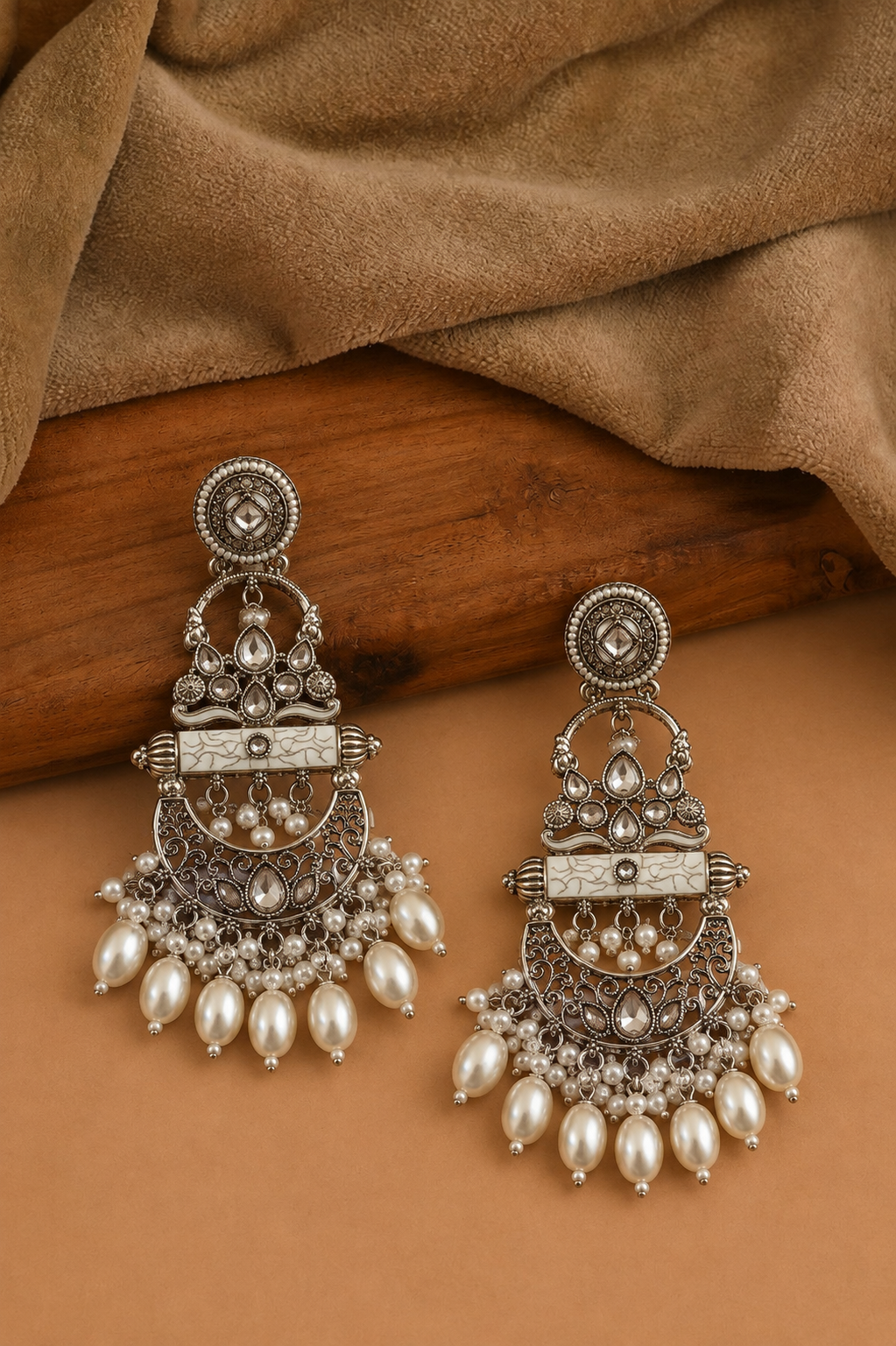 Royal Pearl Chandbali Earrings