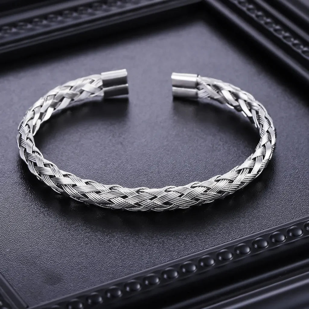 Crosslink Open Cuff Bracelet - Silver for Men