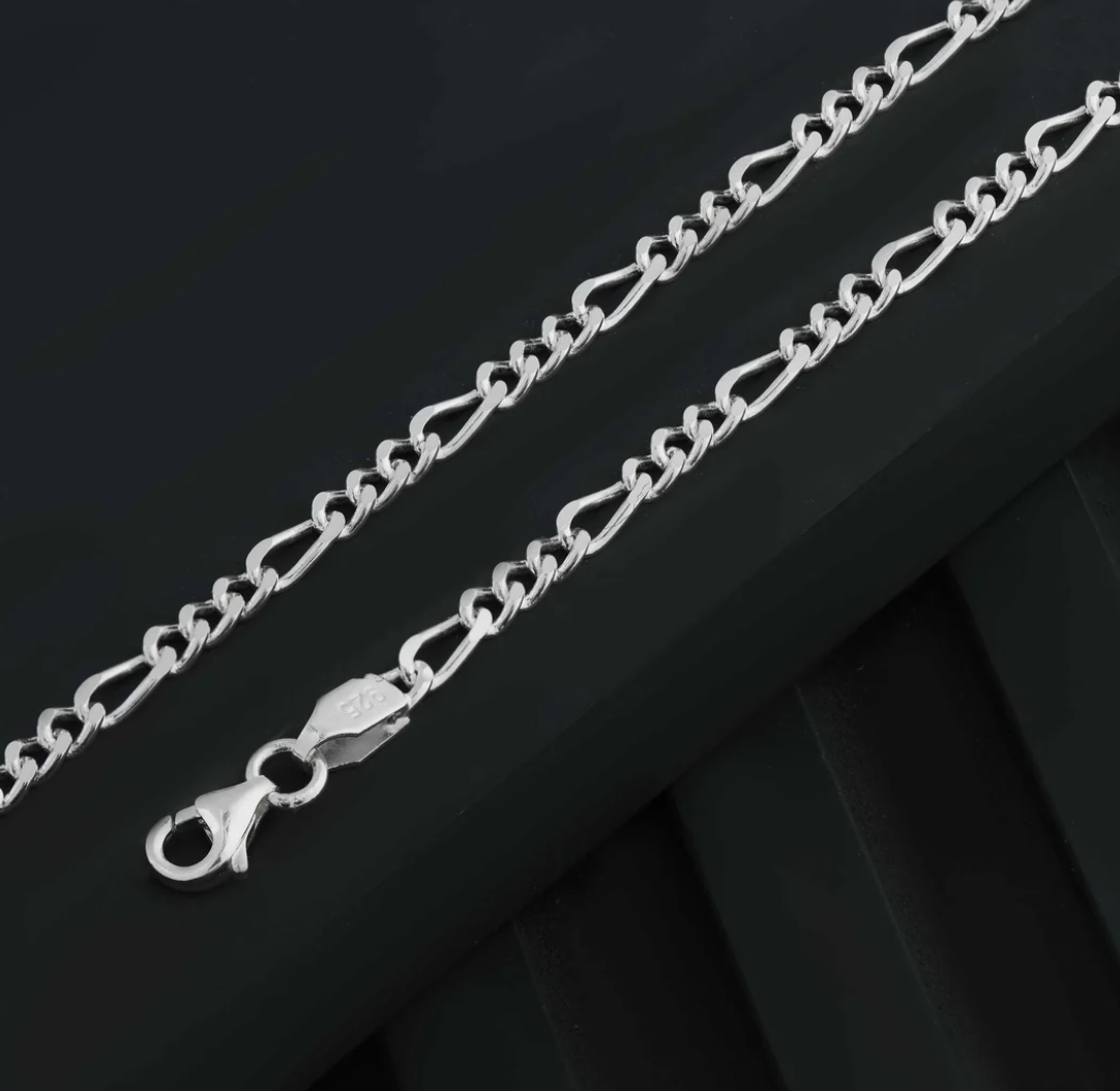 Silver Figaro Chain Bracelet