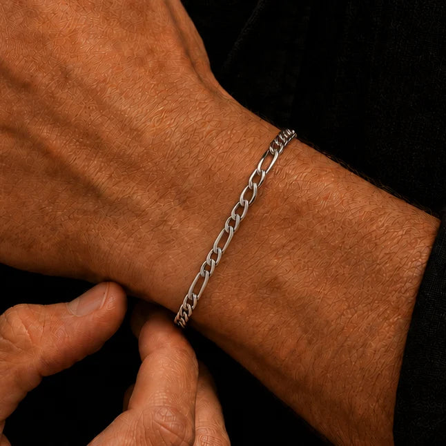 Silver Figaro Chain Bracelet