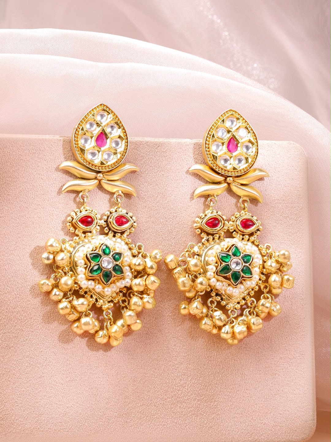 Royal Charm Multicolour Floral Ghungroo Dangler