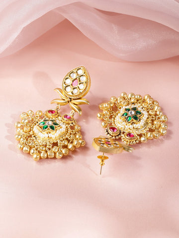 Royal Charm Multicolour Floral Ghungroo Dangler