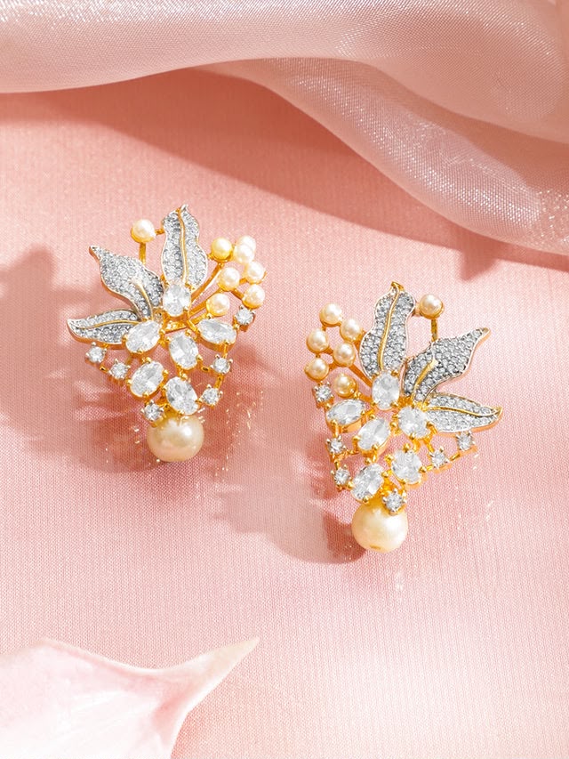 Pearl Beaded Stud Earrings