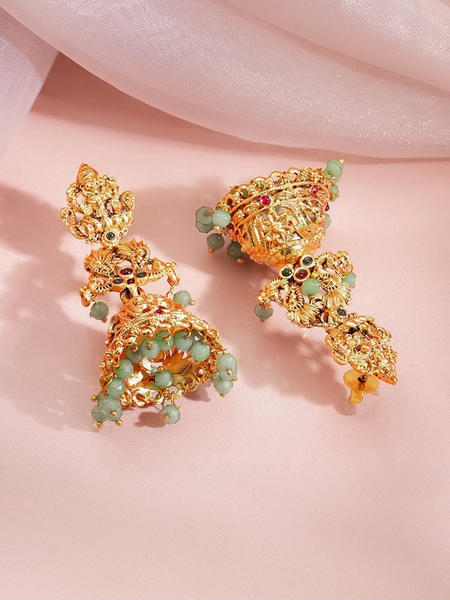 Divine Glow Temple Dome Jhumka Earrings