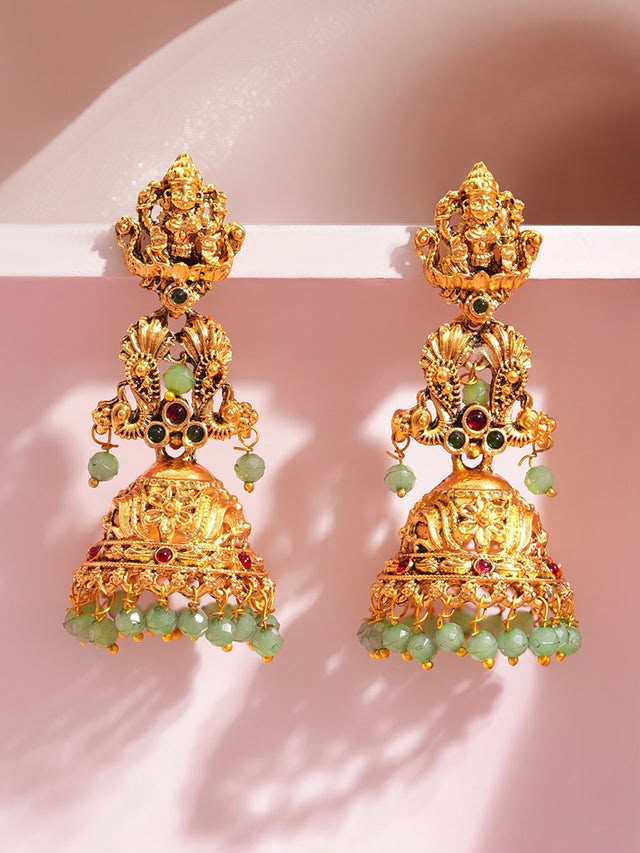 Divine Glow Temple Dome Jhumka Earrings