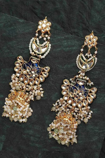Royal Blue Meenakari Earrings