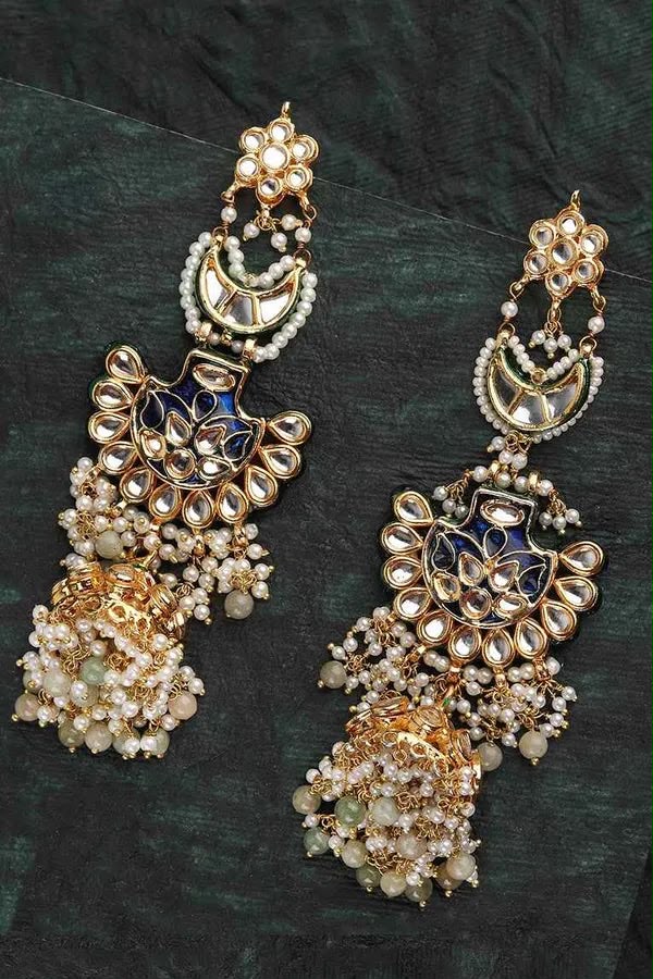 Royal Blue Meenakari Earrings