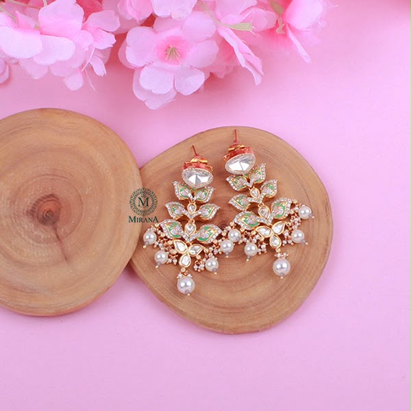 Meenakari Polki Designer Earrings