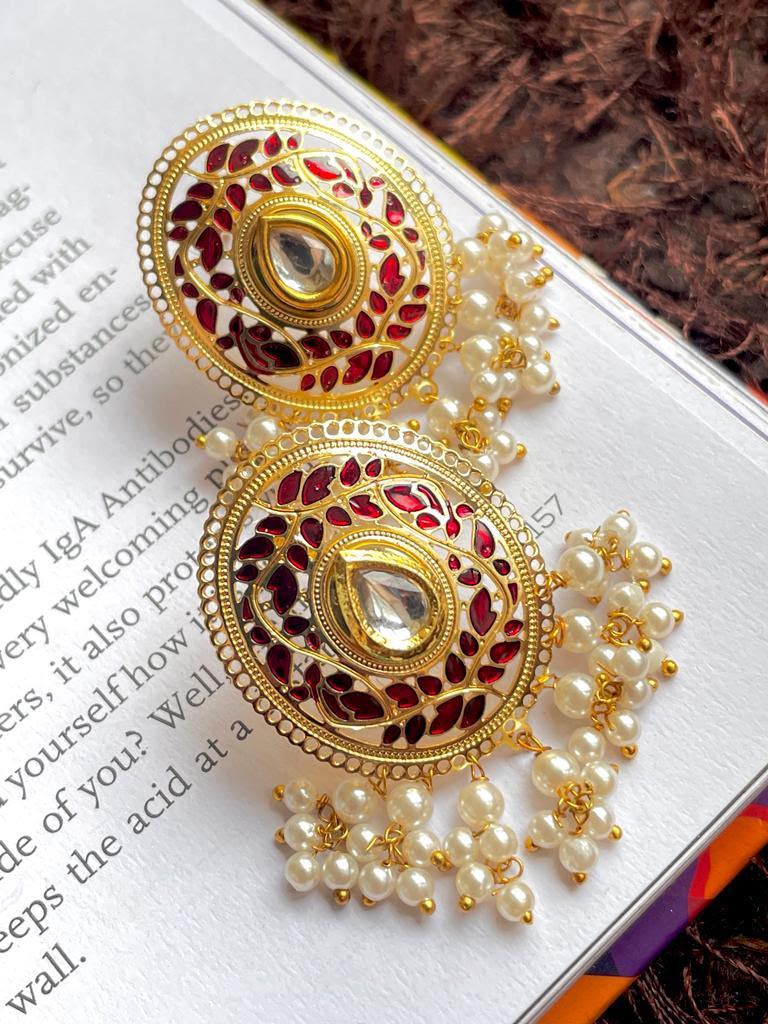 Meenakari Round Shape Stud Earring