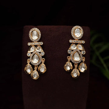 POLKI EARRINGS - WHITE