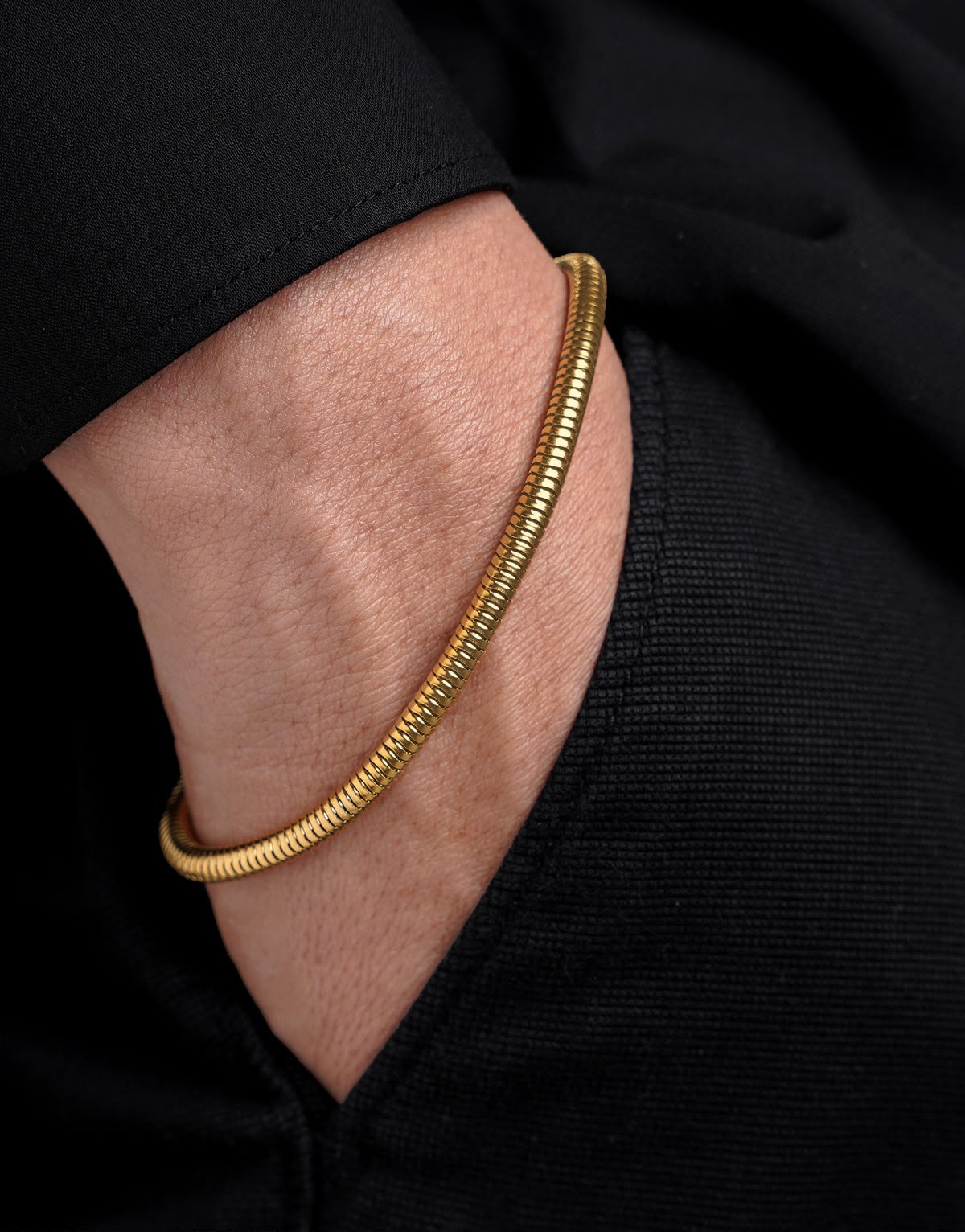 Round Snake Chain 4 MM Men's Bracelet