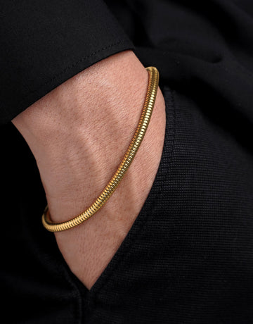 Round Snake Chain 4 MM Men's Bracelet