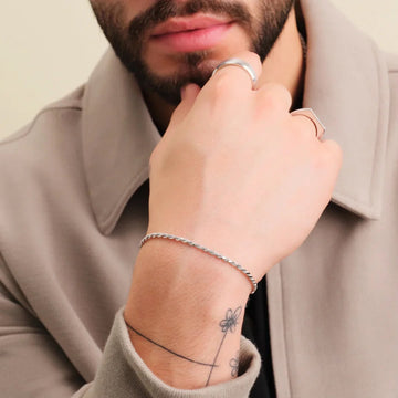 Rope Silver Bracelet For Men