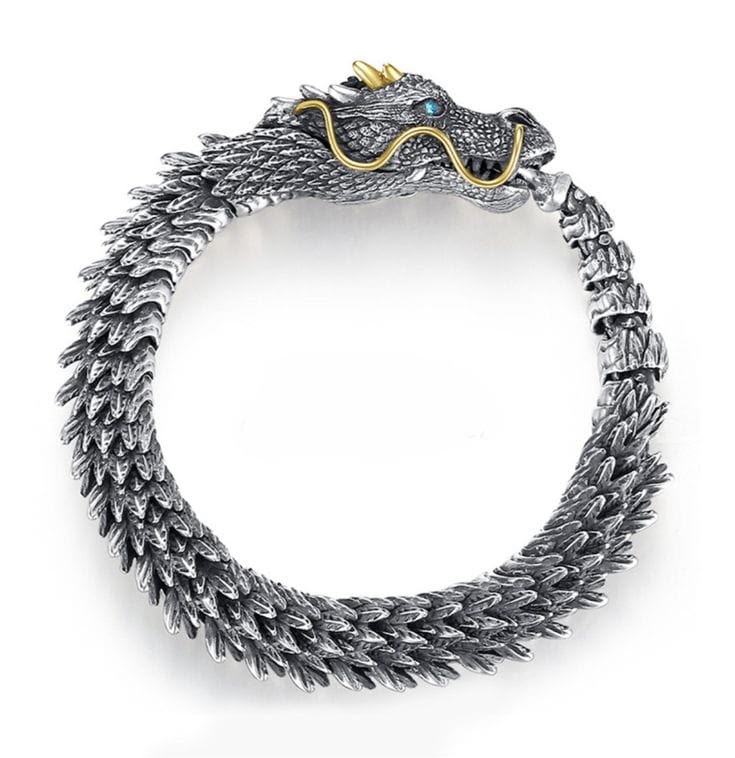 DRAGON GOT silver Bracelet with Hook Buckle for Men