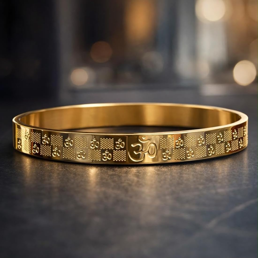 Men’s Om Engraved Kada Bracelet