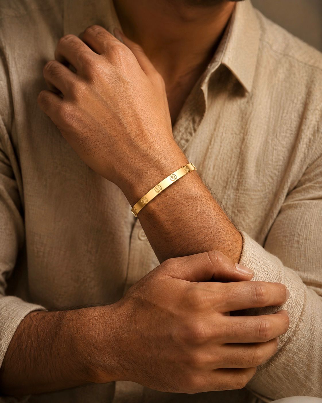 Divine Om Namah Shivaya Gold Bracelet