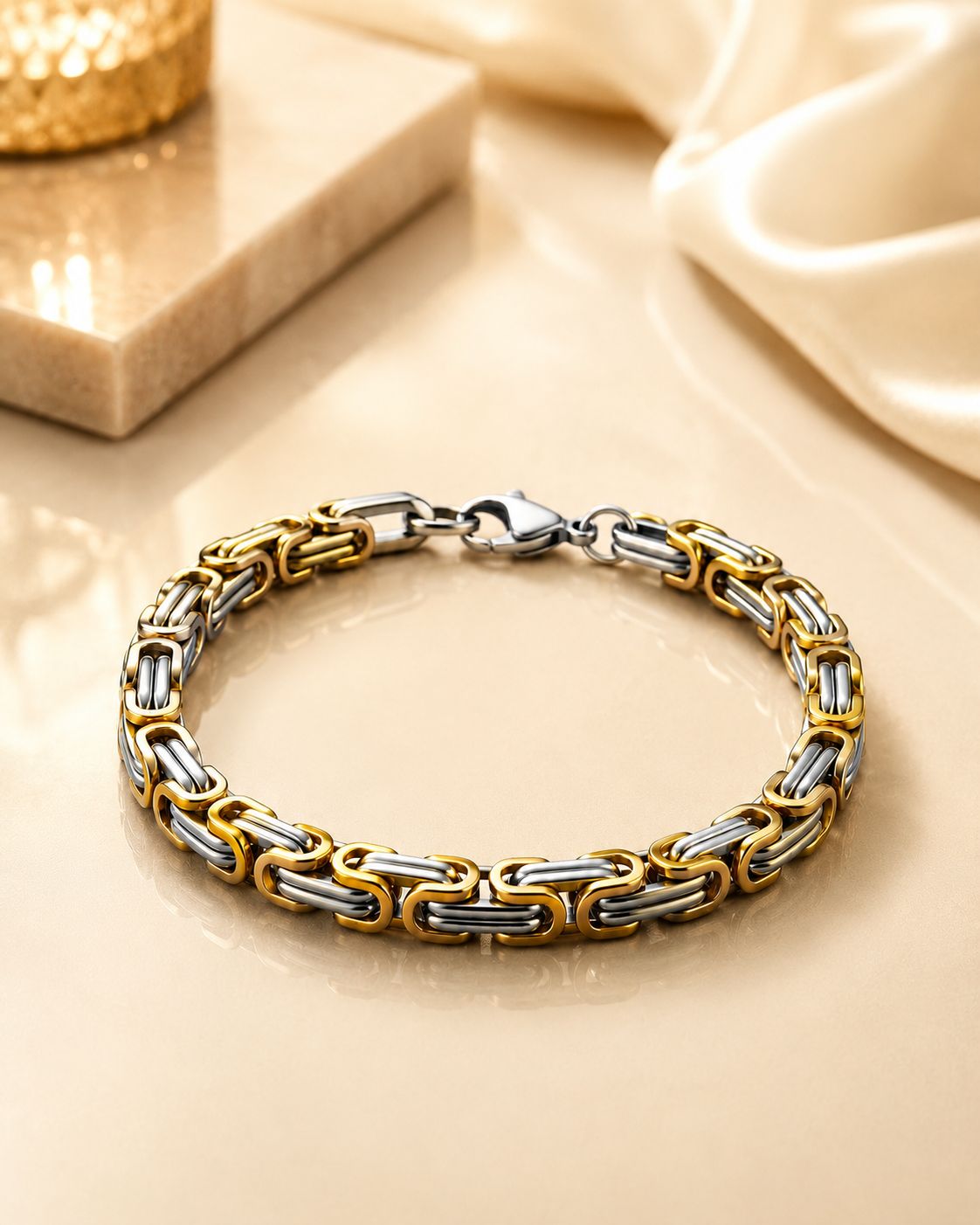 Classic Two-Tone Chain Link Bracelet