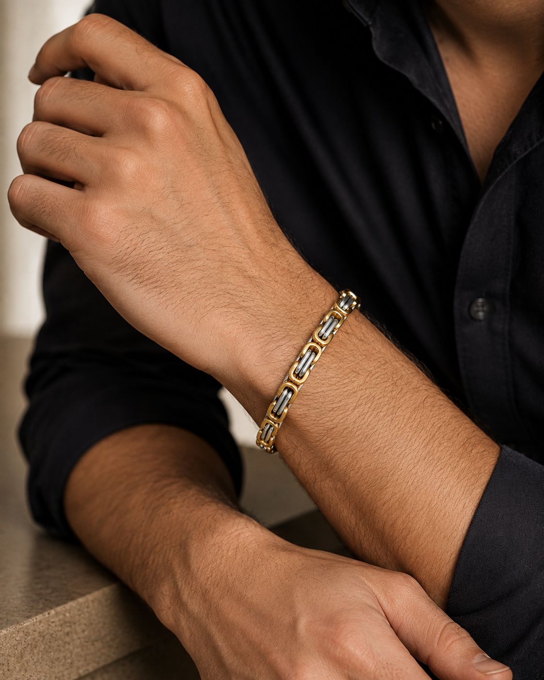 Classic Two-Tone Chain Link Bracelet