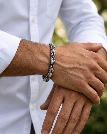 Bold Silver Twisted Link Bracelet