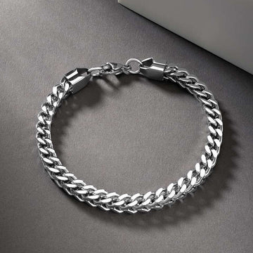 Interwoven Silver Chain Bracelet
