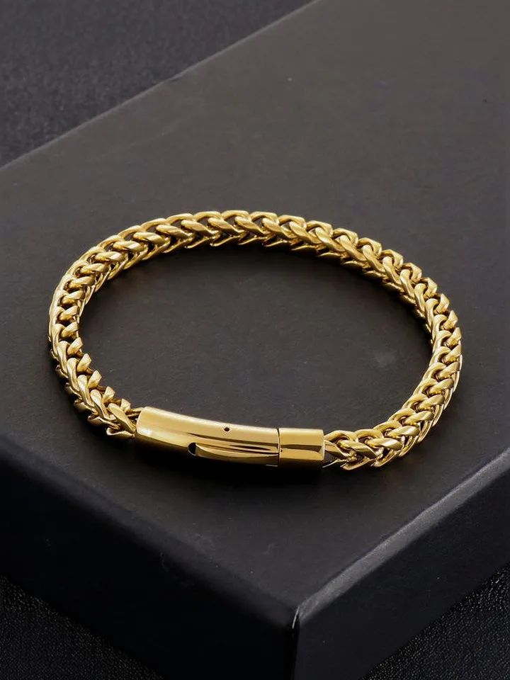 Classic Braided Gold Chain Bracelet