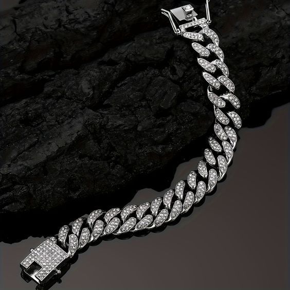 Cuban Link Chain Silver Bracelet