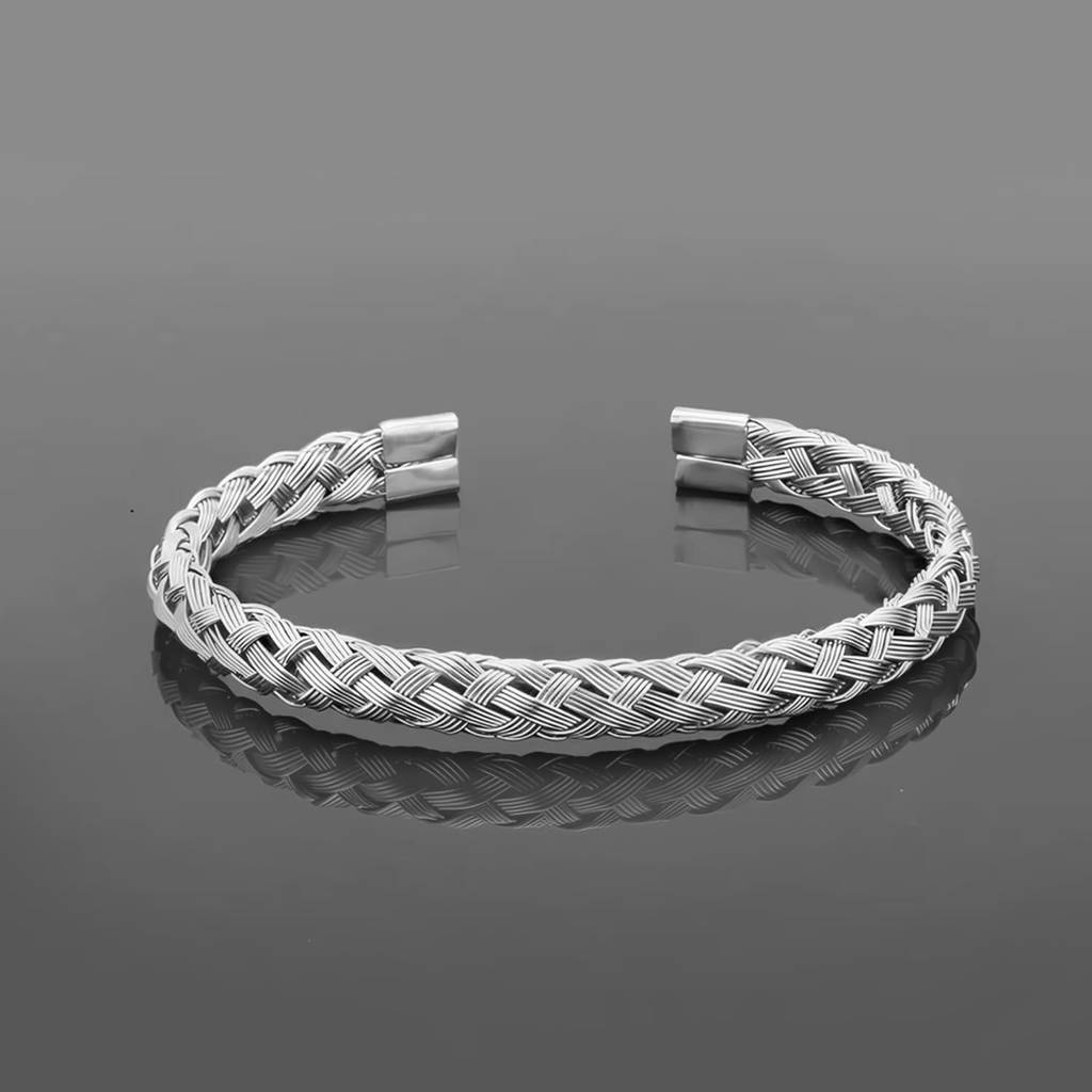 Crosslink Open Cuff Bracelet - Silver for Men