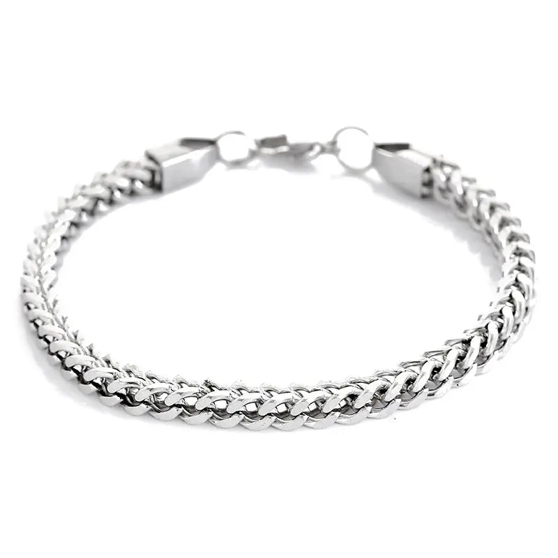 Interwoven Silver Chain Bracelet