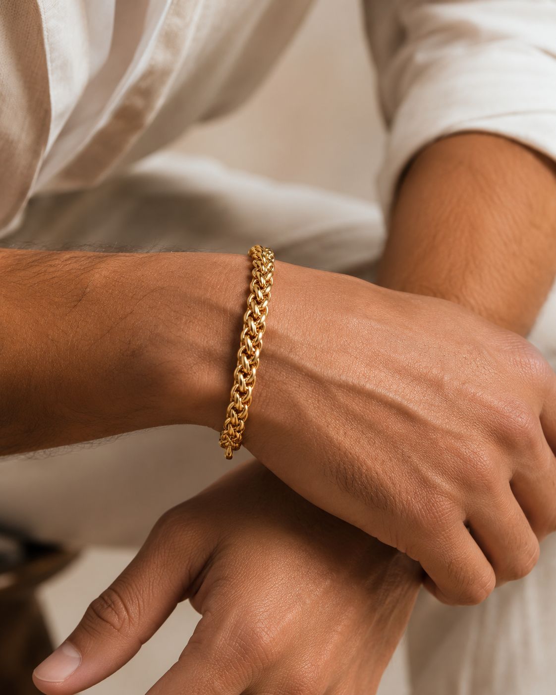 Classic Braided Gold Chain Bracelet