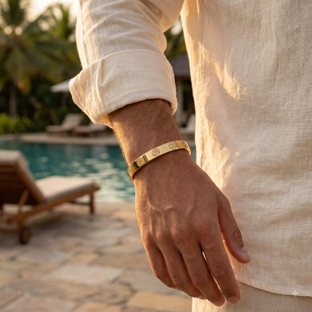 Divine Om Namah Shivaya Gold Bracelet