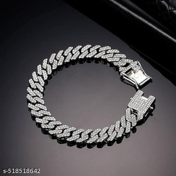 Cuban Link Chain Silver Bracelet