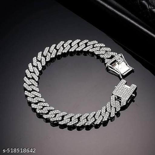 Cuban Link Chain Silver Bracelet